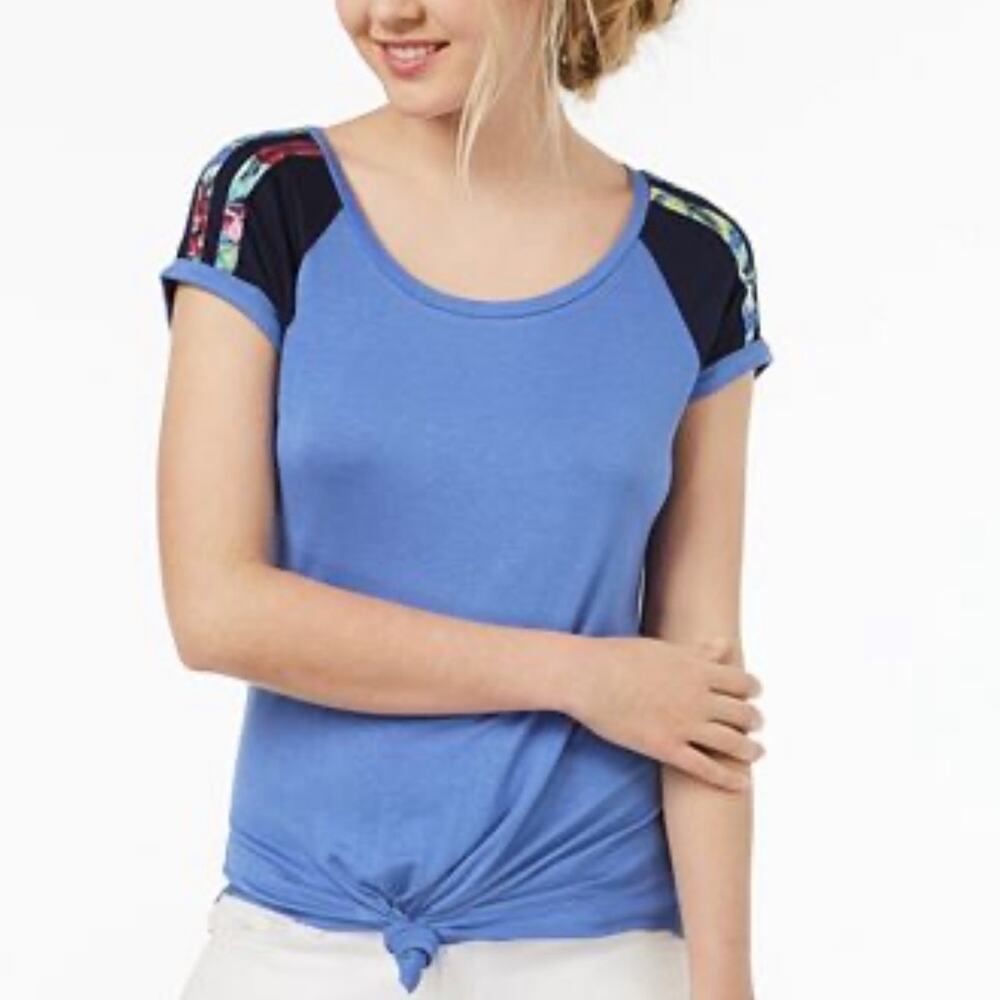 Ultra Flirt Blue High-Low Football T-Shirt  NWT Size XS
